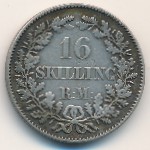Дания, 16 скиллингов ригсмонт (1856–1858 г.)