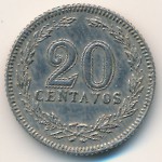 Argentina, 20 centavos, 1896–1942