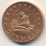 Дания, 2 евроцента (2002 г.)