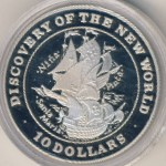 Bahamas, 10 dollars, 1992