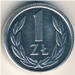 Poland, 1 zloty, 1989–1990