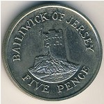 Джерси, 5 пенсов (1983–1988 г.)