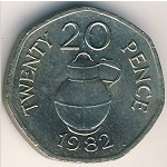 Guernsey, 20 pence, 1982–1983