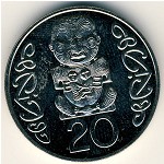 New Zealand, 20 cents, 1990–1998