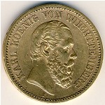Вюртемберг, 20 марок (1872–1873 г.)