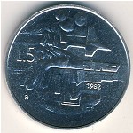 San Marino, 5 lire, 1982