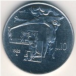 San Marino, 10 lire, 1982