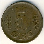 Denmark, 5 ore, 1919–1923