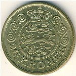 Denmark, 20 kroner, 1990–1993