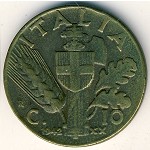 Италия, 10 чентезимо (1939–1943 г.)