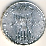 Italy, 500 lire, 1984