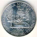 Italy, 500 lire, 1989