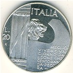 Италия, 20 лир (1928 г.)