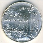Италия, 5000 лир (1997 г.)