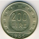 Italy, 200 lire, 1977–2001