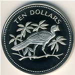 Belize, 10 dollars, 1974–1978