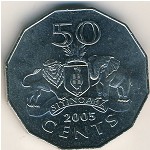 Swaziland, 50 cents, 1996–2007