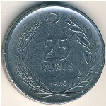 Turkey, 25 kurus, 1960–1966