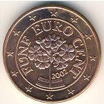 Австрия, 5 евроцентов (2002–2017 г.)