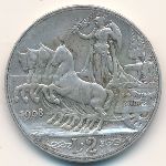 Italy, 2 lire, 1908–1912