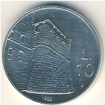 San Marino, 10 lire, 1988