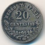 Italy, 20 centesimi, 1863–1867