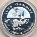 Гамбье., 500 франков (2014 г.)