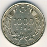 Turkey, 1000 lira, 1990–1994