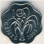 Свазиленд, 10 центов (1995–2009 г.)