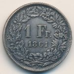 Швейцария, 1 франк (1860–1861 г.)