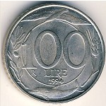 Italy, 100 lire, 1993–2001