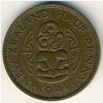 Новая Зеландия, 1/2 пенни (1940–1947 г.)