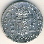 Испания, 1 песета (1881–1885 г.)