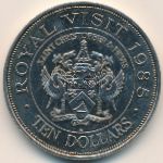 Острова Сент-Кристофер и Невис, 10 долларов (1985 г.)