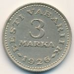 Estonia, 3 marka, 1926