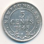 Ньюфаундленд, 5 центов (1944–1947 г.)