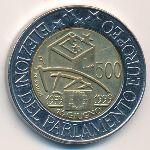 Италия, 500 лир (1999 г.)