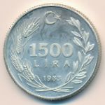 Turkey, 1500 lira, 1983