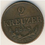 Австрия, 2 крейцера (1848 г.)