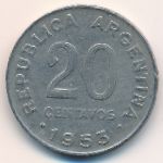 Argentina, 20 centavos, 1952–1953