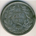 Chile, 1 peso, 1921–1922