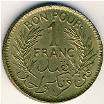 Tunis, 1 franc, 1921–1945
