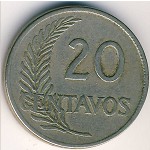 Peru, 20 centavos, 1918–1926