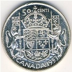 Canada, 50 cents, 1953–1958