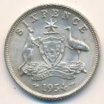 Australia, 6 pence, 1953–1954