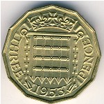 Great Britain, 3 pence, 1953