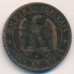 France, 2 centimes, 1861