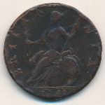 Великобритания, 1/2 пенни (1740–1745 г.)