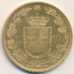 Italy, 100 lire, 1880–1891