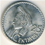 Guatemala, 25 centavos, 1960–1964